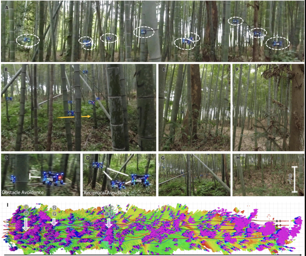 Watch a swarm of drones autonomously track a human through a dense forest