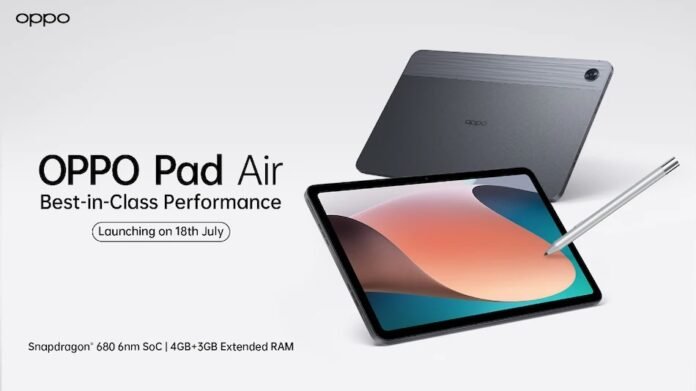 Oppo Pad Air To Launch In India Alongside Oppo Enco X2, Reno 8 Series On July 18