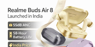 Realme Buds Air 8 TWS Earbuds Launched in India with 55dB ANC