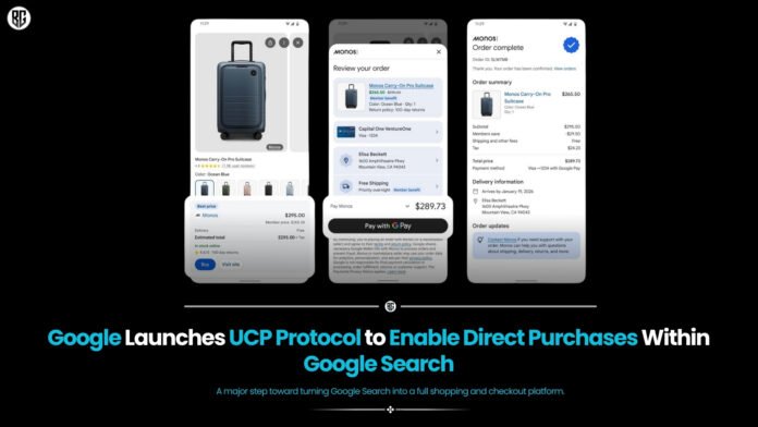 google ucp protocol direct purchases search